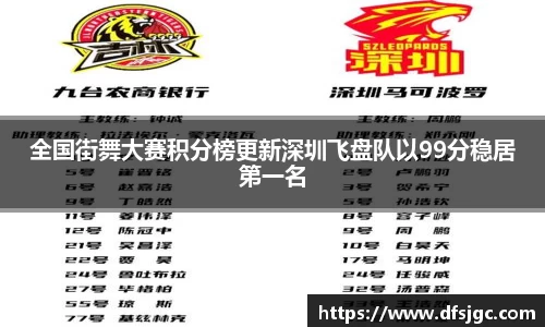 全国街舞大赛积分榜更新深圳飞盘队以99分稳居第一名